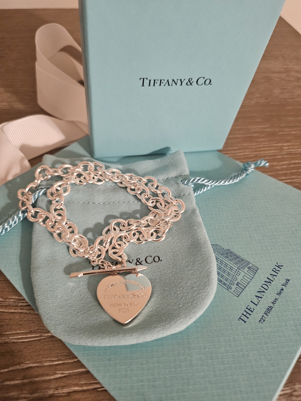 Tiffany & Co. Silver Heart Toggle Nacklace
